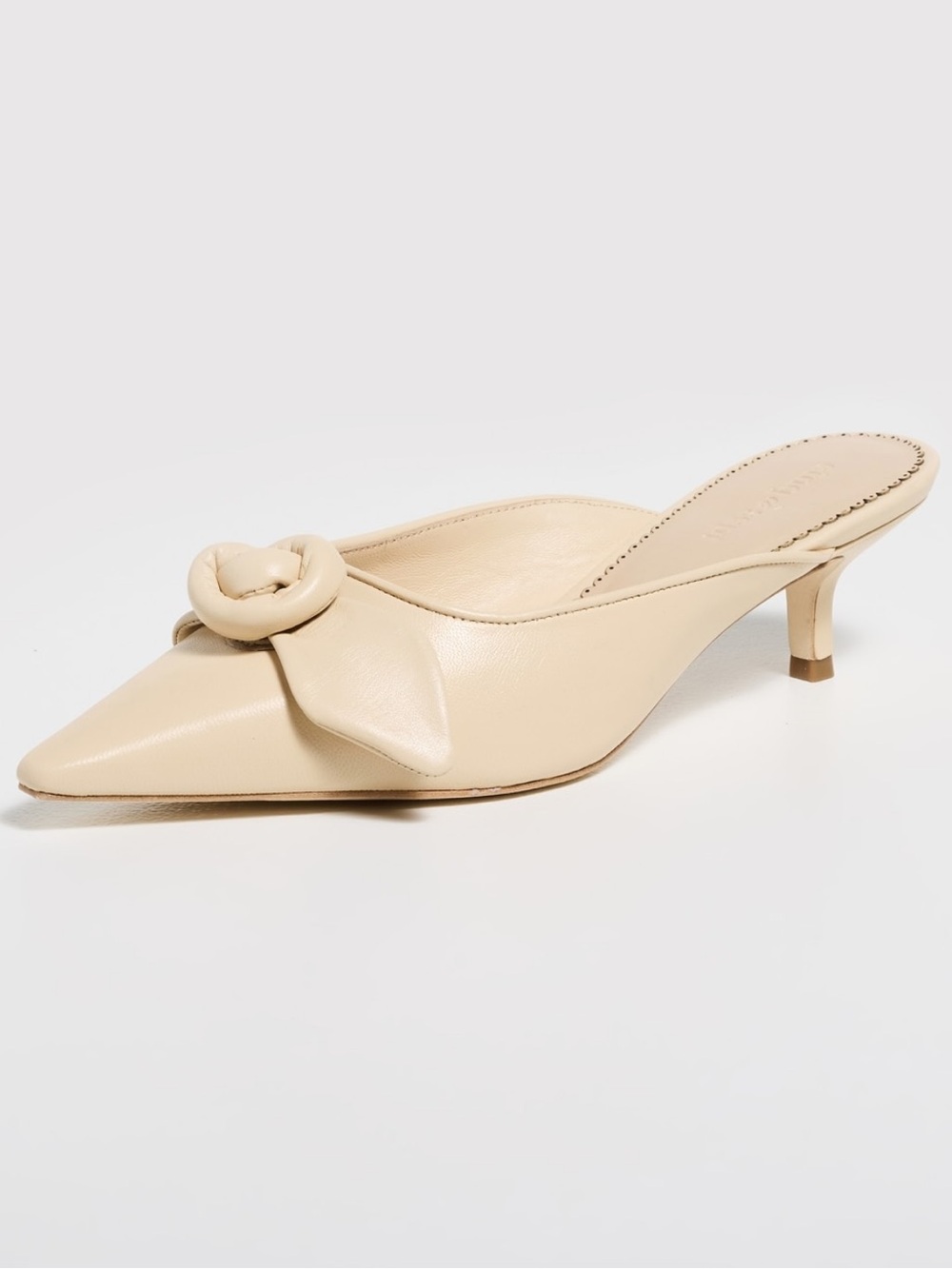 NEW Cinq à Sept Layla Knotted Rose Mule in Ivory - Picture 3 of 13